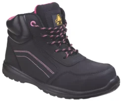 Chaussures De Sécurité Montantes Pour Femme Sans Métal Amblers Lydia Noir / Rose Taille 36