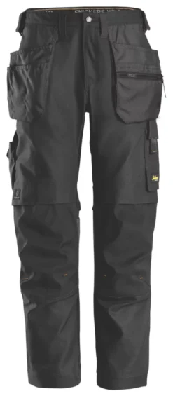 Pantalon En Canvas+ Extensible Snickers AllroundWork Noir, Tour De Taille 38", Longueur De Jambe 32", 1 paire