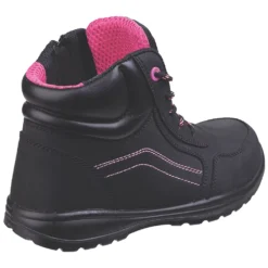 Chaussures De Sécurité Montantes Pour Femme Sans Métal Amblers Lydia Noir / Rose Taille 41 -Magasin De Vêtements De Travail Élégant ae235 229