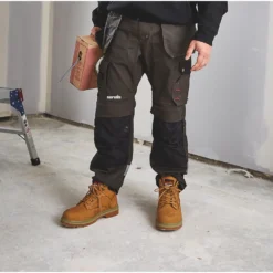 Pantalon De Travail Scruffs Trade Stretch Gris Et Noir, Tour De Taille 34" Et Longueur De Jambe 32" -Magasin De Vêtements De Travail Élégant ae235 2657