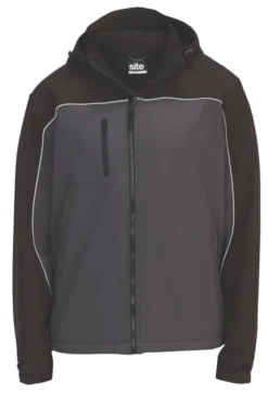 Veste Softshell Imperméable Site Kardal Noir / Gris Taille L, Tour De Poitrine 51"