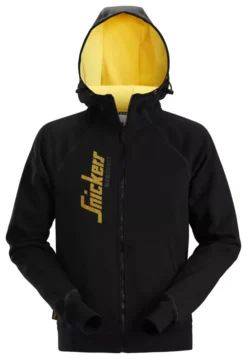 Sweat à Capuche Zippé Avec Logo Snickers Noir/jaune Taille XL, Tour De Poitrine 46"