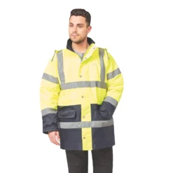 Blouson Haute Visibilité Site Shackley Jaune/bleu Marine Taille XL, Tour De Poitrine 58" -Magasin De Vêtements De Travail Élégant ae235 3409