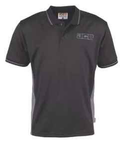 Polo JCB Trade Noir / gris Taille XL Tour De Poitrine 44-46"
